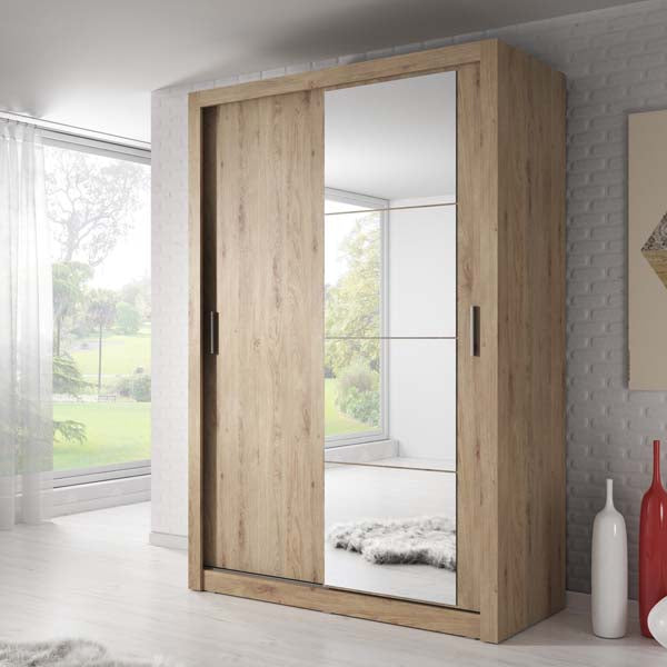 Denmark 1.5m Sliderobe - Oak Shetland