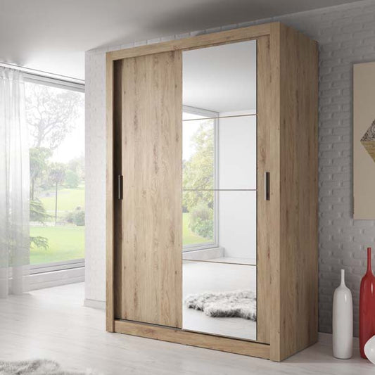 Denmark 1.5m Sliderobe - Oak Shetland