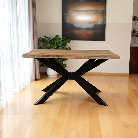 TAB201R 1.35M Live Edge Table (Rustic Mango Finish)