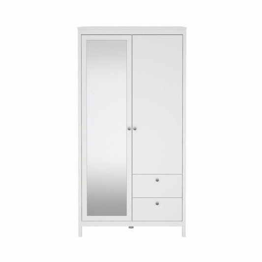 Madrid 2 Door Mirrored Wardrobe with Drawers