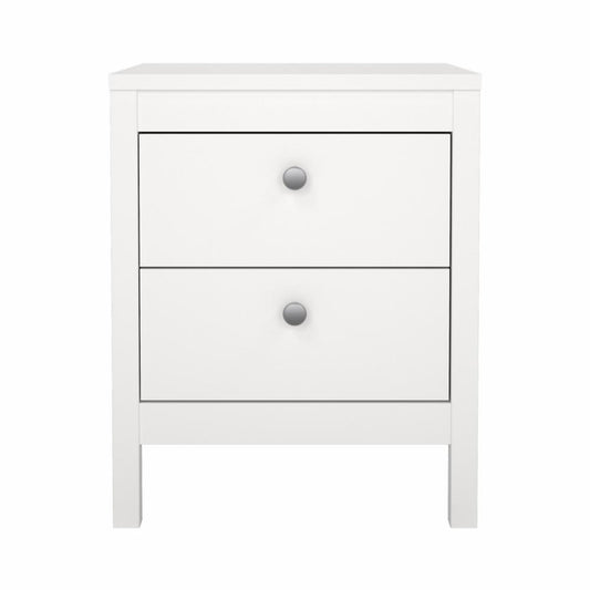 Madrid 2 Drawer Nightstand - White